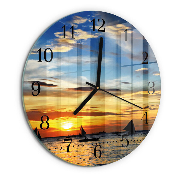 Reloj de pared redondo Atardecer