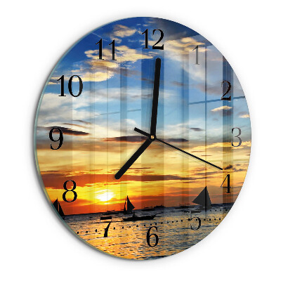Reloj de pared redondo Atardecer
