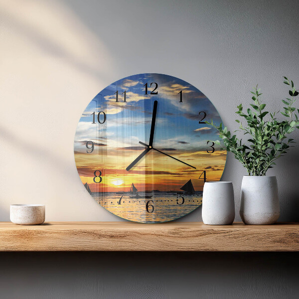 Reloj de pared redondo Atardecer