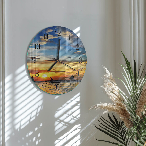 Reloj de pared redondo Atardecer