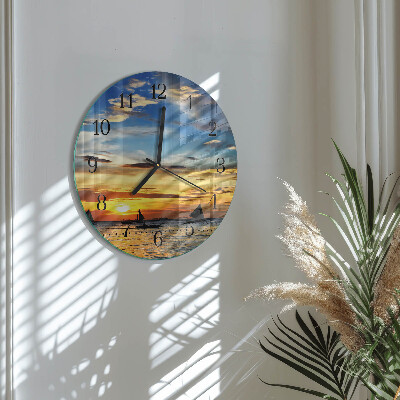 Reloj de pared redondo Atardecer
