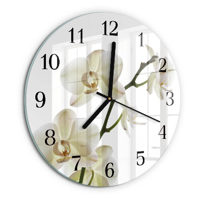 Reloj de pared redondo Orquídea