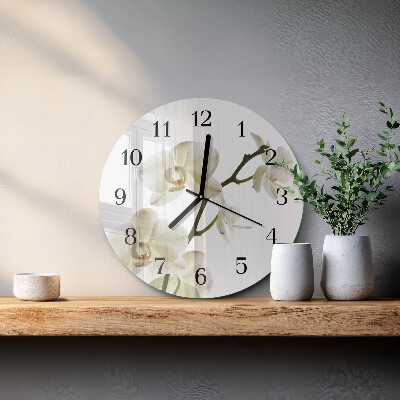 Reloj de pared redondo Orquídea