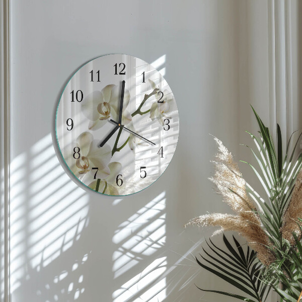Reloj de pared redondo Orquídea