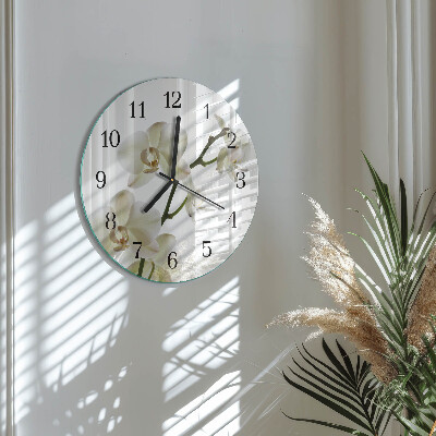 Reloj de pared redondo Orquídea