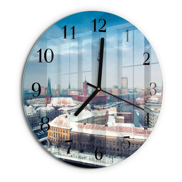 Reloj de pared redondo Ciudad de invierno