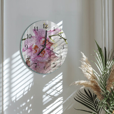 Reloj de pared redondo Orquídea