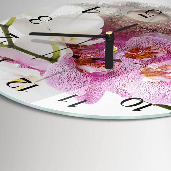 Reloj de pared redondo Orquídea
