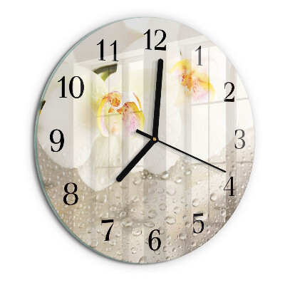 Reloj de pared redondo Orquídea