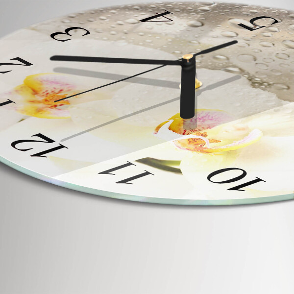 Reloj de pared redondo Orquídea