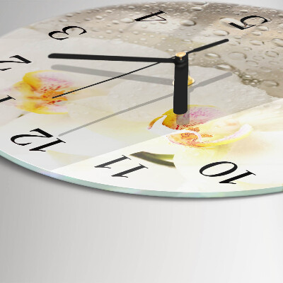 Reloj de pared redondo Orquídea