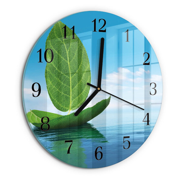 Reloj de pared redondo Hojas