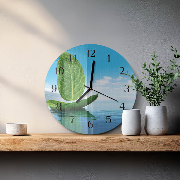 Reloj de pared redondo Hojas