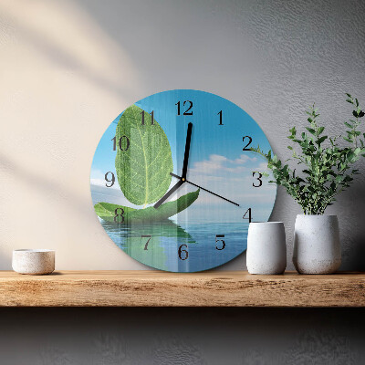 Reloj de pared redondo Hojas