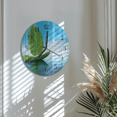 Reloj de pared redondo Hojas