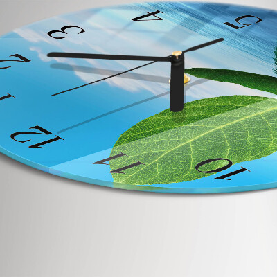 Reloj de pared redondo Hojas