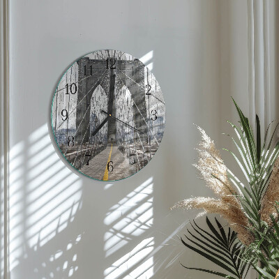 Reloj de pared redondo Puente de Brooklyn