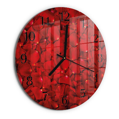 Reloj de pared redondo Pétalos de rosa