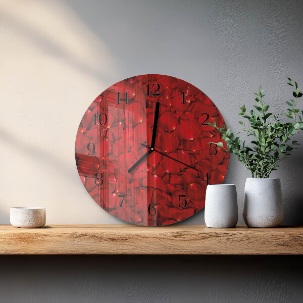 Reloj de pared redondo Pétalos de rosa