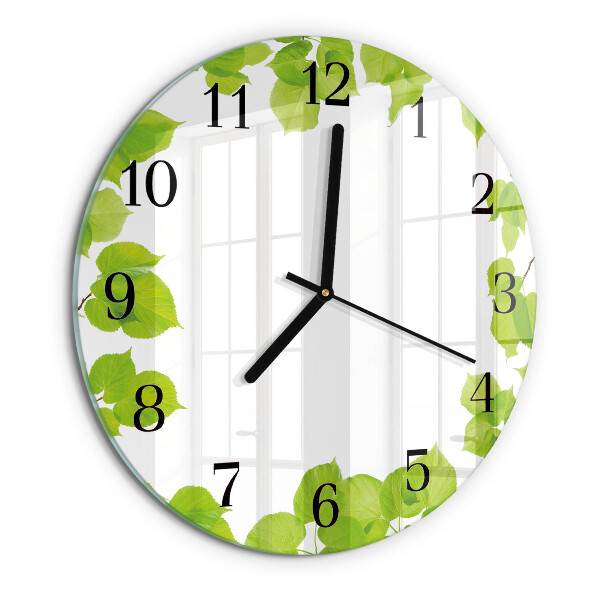 Reloj de pared redondo Hojas