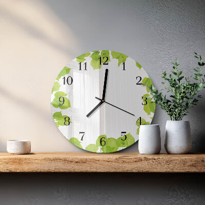 Reloj de pared redondo Hojas