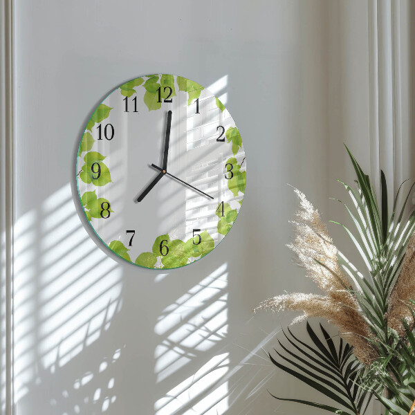 Reloj de pared redondo Hojas