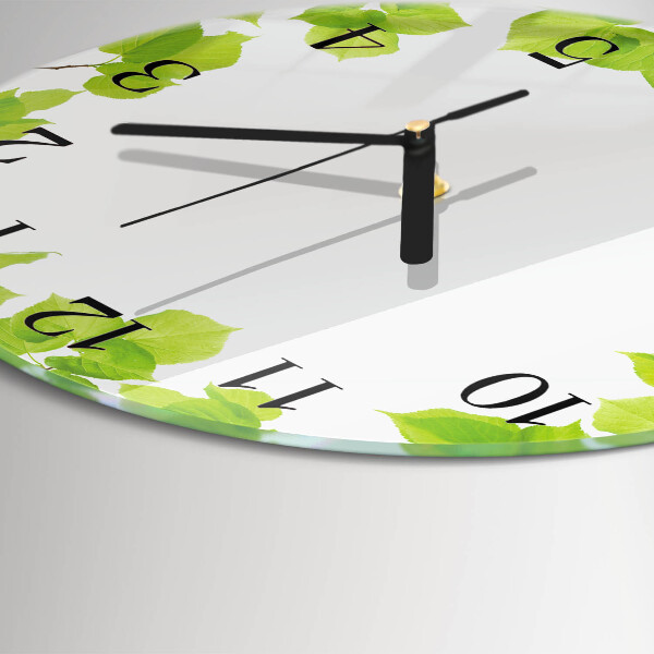Reloj de pared redondo Hojas