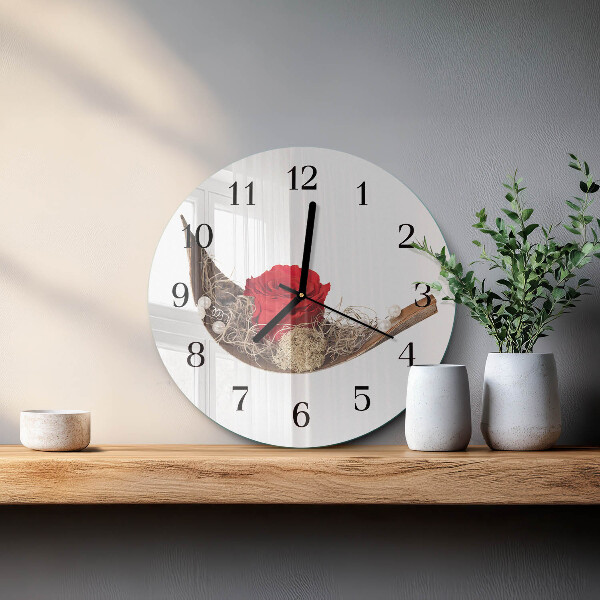 Reloj de pared redondo Rosa