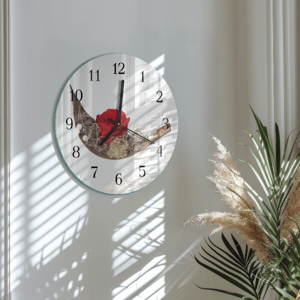Reloj de pared redondo Rosa