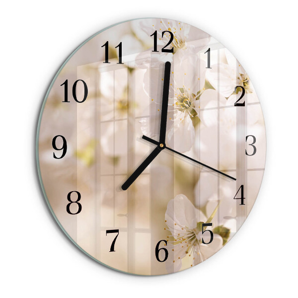 Reloj de pared redondo Flores