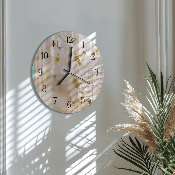 Reloj de pared redondo Flores