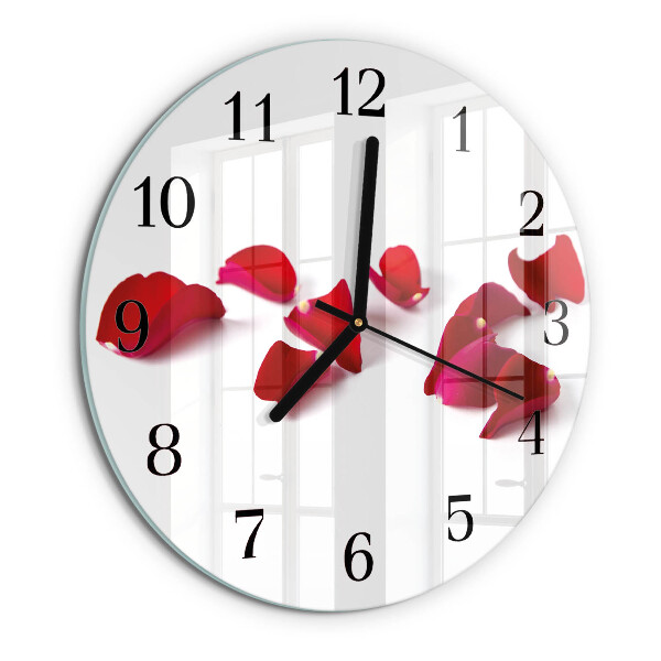 Reloj de pared redondo Pétalos de rosa