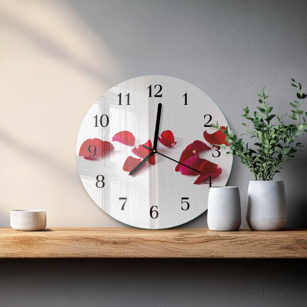 Reloj de pared redondo Pétalos de rosa