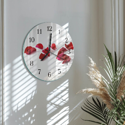 Reloj de pared redondo Pétalos de rosa
