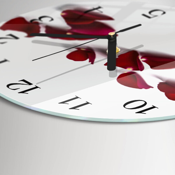 Reloj de pared redondo Pétalos de rosa