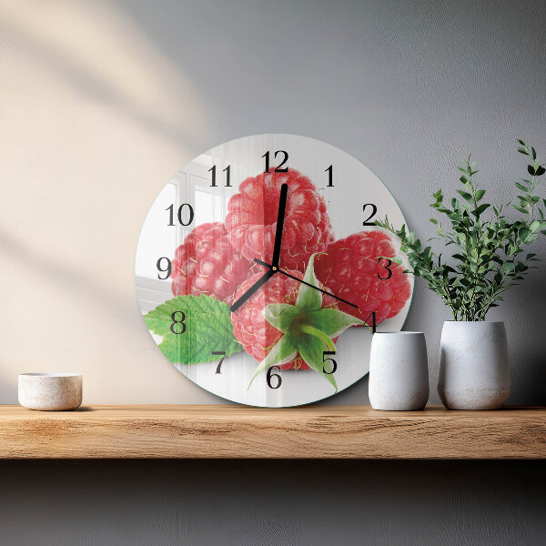 Reloj de pared redondo Frambuesas