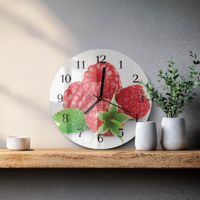 Reloj de pared redondo Frambuesas