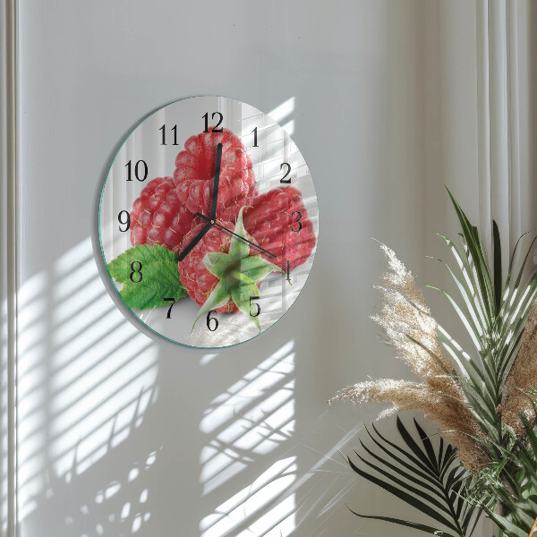 Reloj de pared redondo Frambuesas