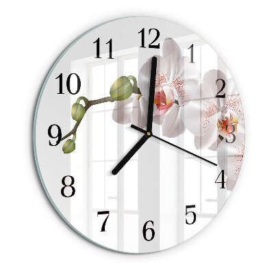 Reloj de pared redondo Orquídea