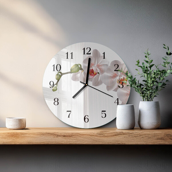 Reloj de pared redondo Orquídea