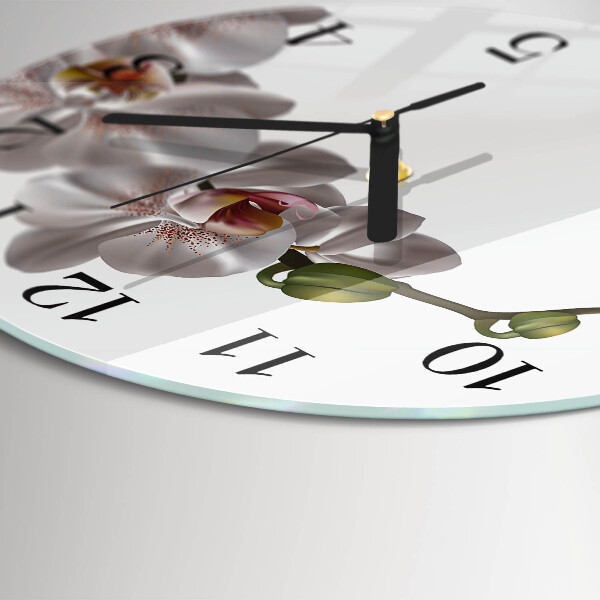 Reloj de pared redondo Orquídea
