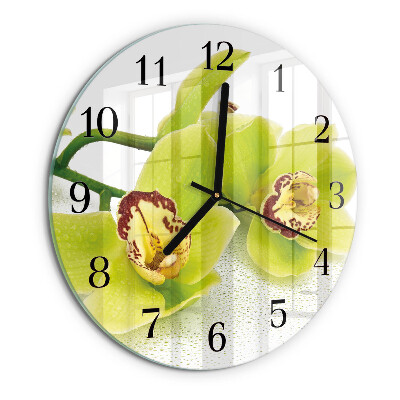 Reloj de pared redondo Orquídea
