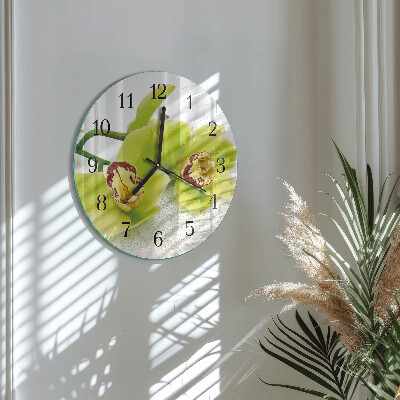 Reloj de pared redondo Orquídea