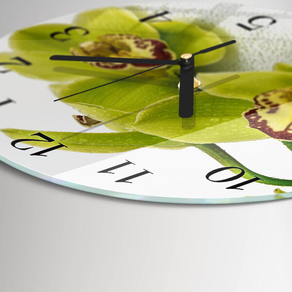 Reloj de pared redondo Orquídea