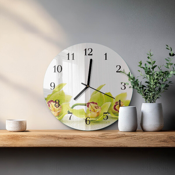 Reloj de pared redondo Orquídea