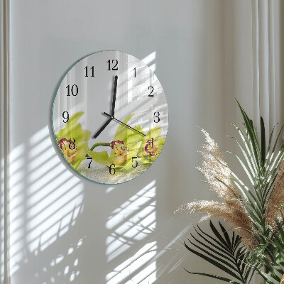 Reloj de pared redondo Orquídea