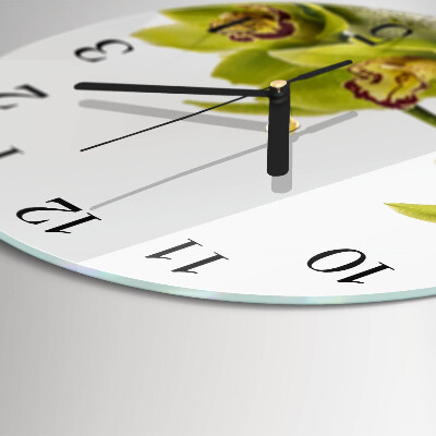 Reloj de pared redondo Orquídea