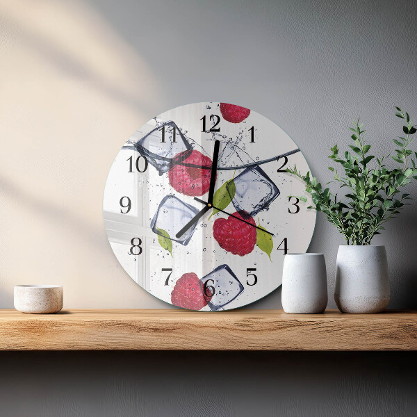 Reloj de pared redondo Frambuesas