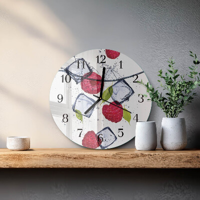 Reloj de pared redondo Frambuesas