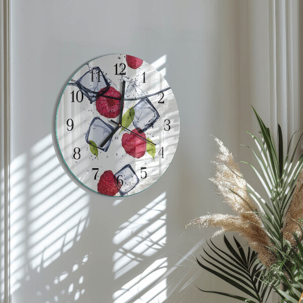 Reloj de pared redondo Frambuesas